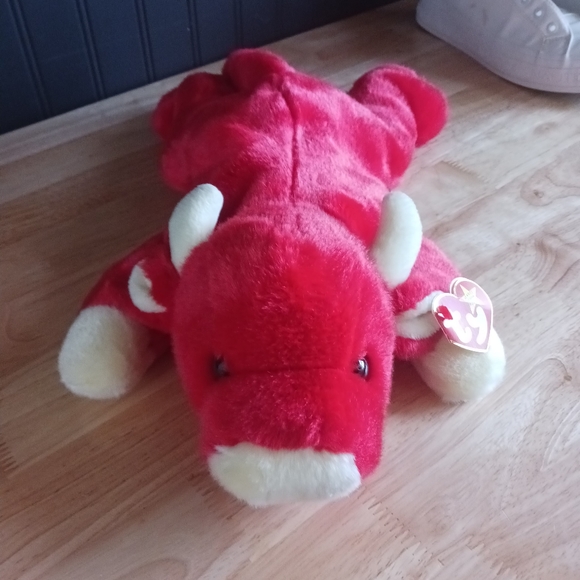 Collectible, "Snort," the Bull, Retired Ty 1996 Beanie Buddy - Picture 2 of 11